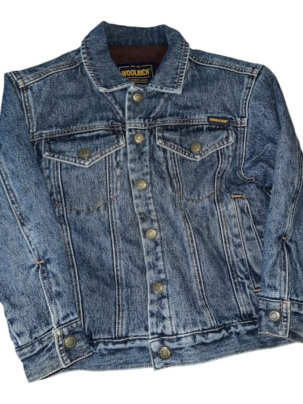 Woolrich Striped Fleece-Lined Denim Jacket